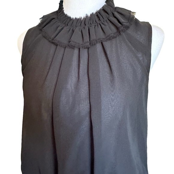 Kenneth Cole New York Black Ruffle Sleeveless Blouse Size 5P - Picture 16 of 17